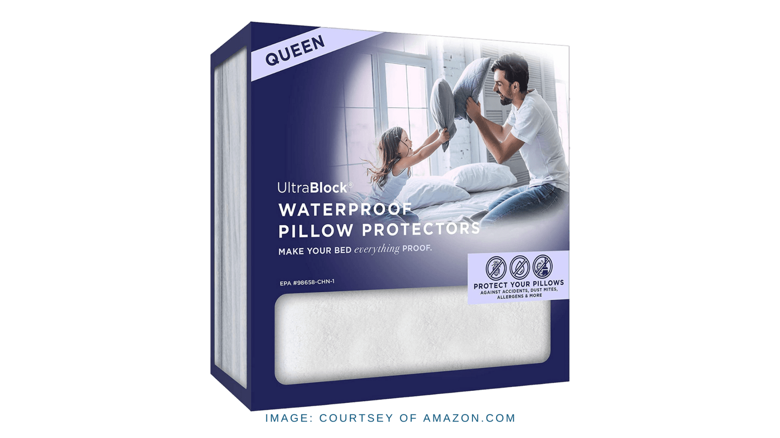 UltraBlock Queen Size Waterproof Pillow Protector, Pack of 2