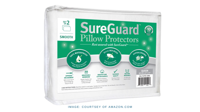 SureGuard Pillow Protectors, Set of 2