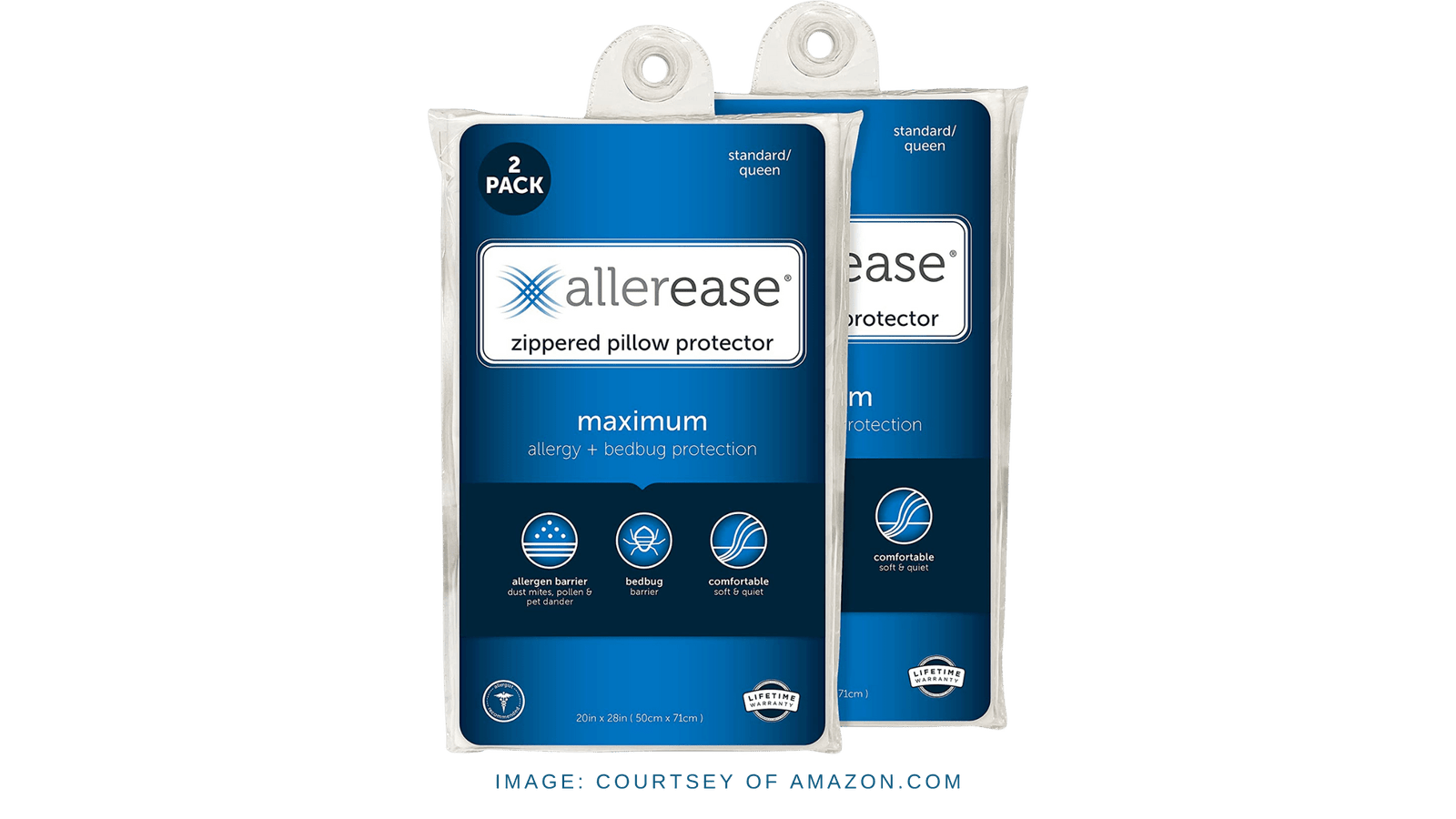 AllerEase Maximum Allergy Pillow Protector, Pack of 2